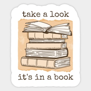 Take a Look, it's In a Book Sticker